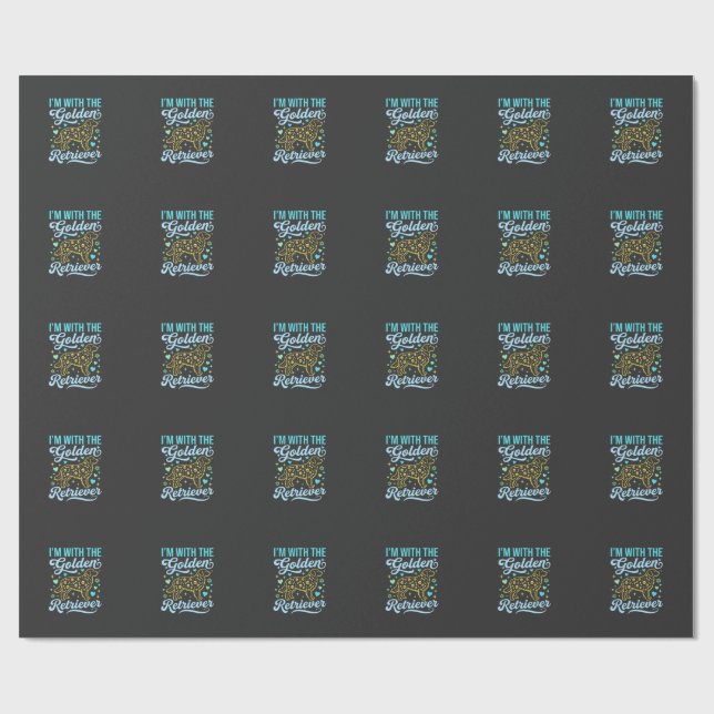 Golden Retriever Halloween Skull Pattern Dog Lover Wrapping Paper (Flat)
