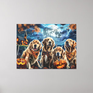 Golden Retriever Halloween Spooky  Canvas Print
