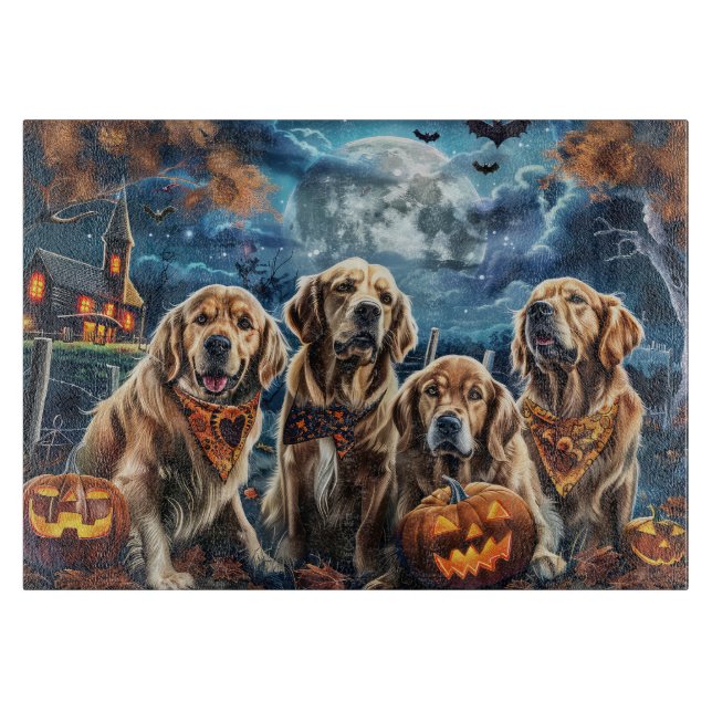 Golden Retriever Halloween Spooky  Cutting Board (Front)