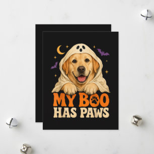 Golden Retriever Halloween Spooky Paws Holiday Card