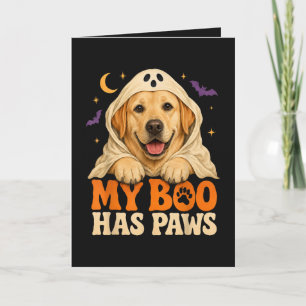 Golden Retriever Halloween Spooky Paws Holiday Card