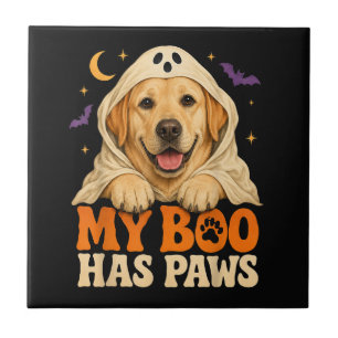 Golden Retriever Halloween Spooky Paws Tile