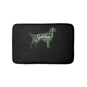 Golden Retriever Halloween Typography Bath Mat