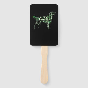 Golden Retriever Halloween Typography Hand Fan