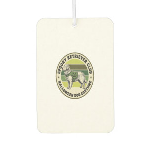 Golden Retriever Halloween Vintage Costume Badge_1 Car Air Freshener