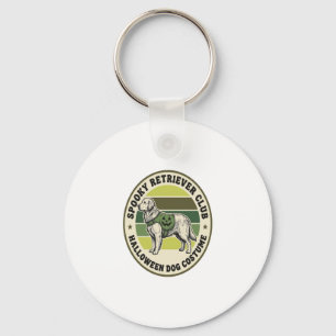 Golden Retriever Halloween Vintage Costume Badge_1 Key Ring