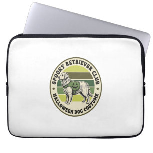 Golden Retriever Halloween Vintage Costume Badge_1 Laptop Sleeve