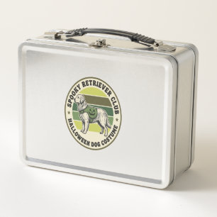 Golden Retriever Halloween Vintage Costume Badge_1 Metal Lunch Box