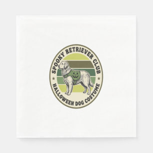 Golden Retriever Halloween Vintage Costume Badge_1 Napkin