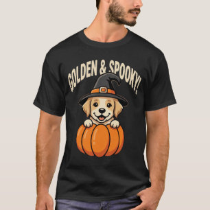 Golden Retriever Halloween Witch Puppy Pumpkin T-Shirt