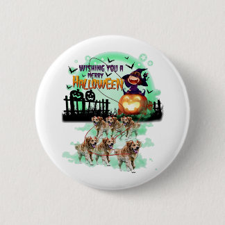 Golden Retriever Halloweenpumkins satan dod 6 Cm Round Badge