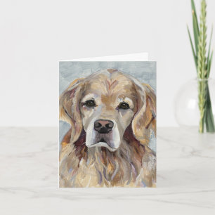 Golden Retriever Hand-Painted on Canvas Note Card
