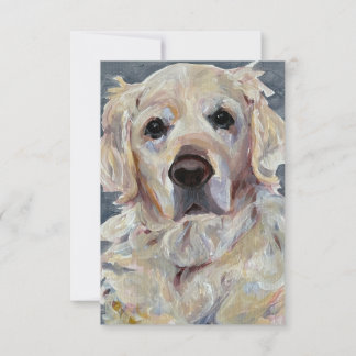 Golden Retriever Hand-Painted On Canvas Thank You Card