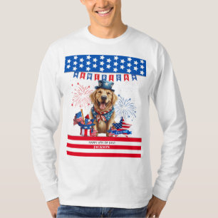 Golden Retriever Happy 4Th Of July US Independence T-Shirt