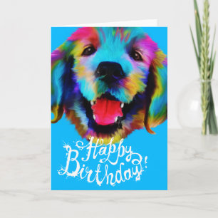 Golden Retriever Happy Birthday Card