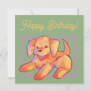 Golden retriever. Happy Birthday Card