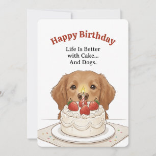 Golden Retriever Happy Birthday Dog Lover Card