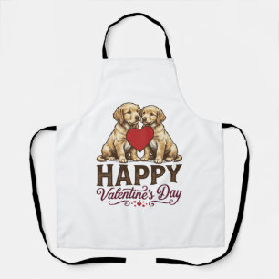 Golden Retriever Happy Valentine’s Day Apron