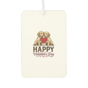 Golden Retriever Happy Valentine’s Day Car Air Freshener