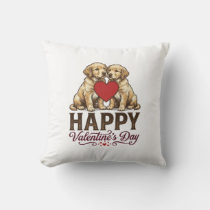 Golden Retriever Happy Valentine’s Day Cushion