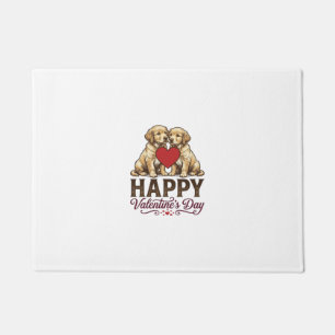 Golden Retriever Happy Valentine’s Day Doormat