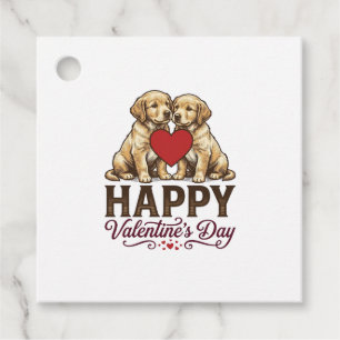 Golden Retriever Happy Valentine’s Day Favour Tags