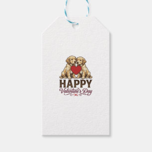 Golden Retriever Happy Valentine’s Day Gift Tags
