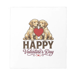 Golden Retriever Happy Valentines Day Notepad