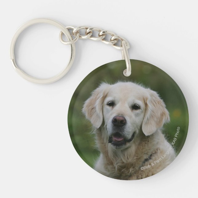 Golden Retriever Headshot 2 Key Ring (Front)
