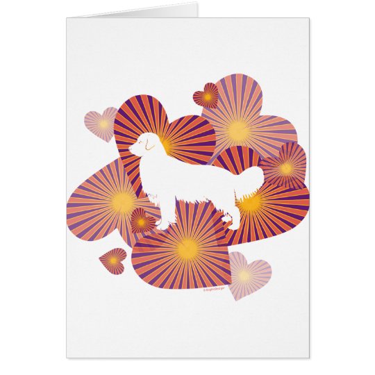 Golden Retriever Heart Design Card