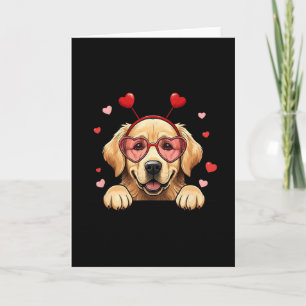 Golden Retriever Heart Headnd Valentine Womens Men Card
