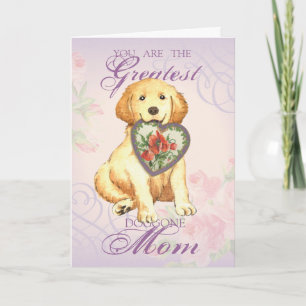 Golden Retriever Heart Mum Card