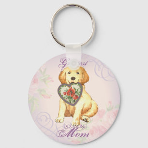 Golden Retriever Heart Mum Key Ring