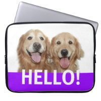 Golden Retriever Hello Laptop Sleeve