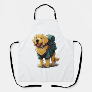 Golden Retriever Hiking and Camping  Apron