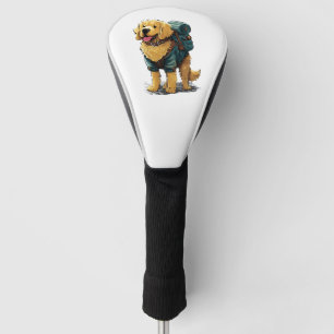 Golden Retriever Hiking and Camping  Golf Head Cover