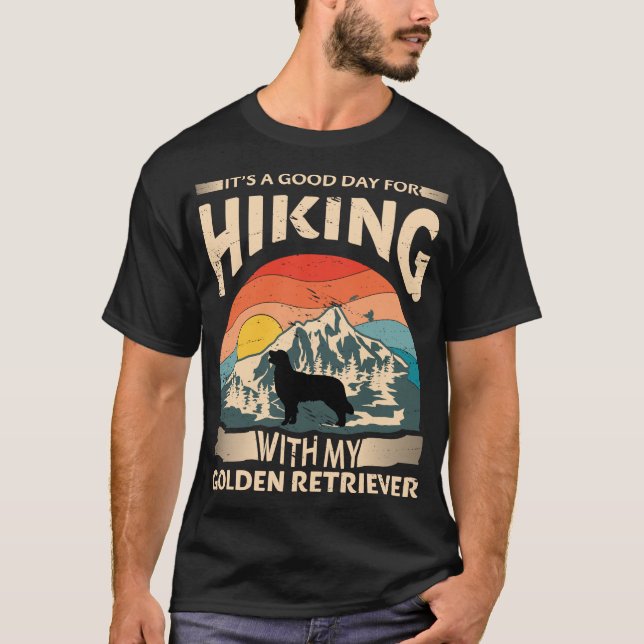 Golden Retriever Hiking T-Shirt (Front)