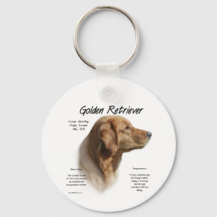 Golden Retriever History Design Key Ring
