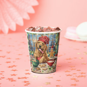 Golden Retriever Holiday Baking: Festive Christmas Paper Cups