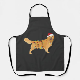 Golden Retriever Holiday Christmas Light Essential Apron