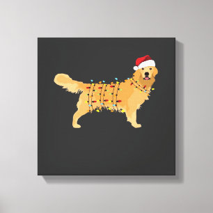 Golden Retriever Holiday Christmas Light Essential Canvas Print