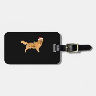 Golden Retriever Holiday Christmas Light Essential Luggage Tag