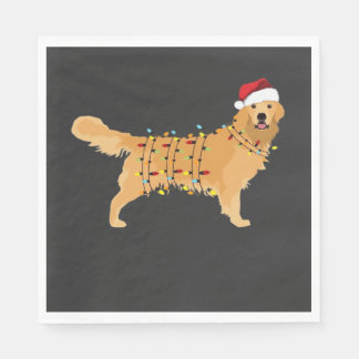 Golden Retriever Holiday Christmas Light Essential Napkin