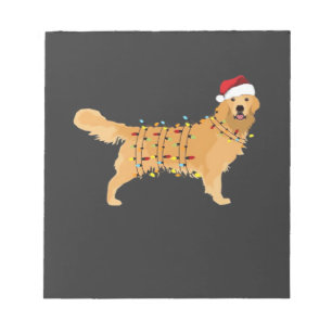Golden Retriever Holiday Christmas Light Essential Notepad