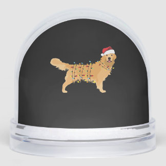 Golden Retriever Holiday Christmas Light Essential Snowglobe