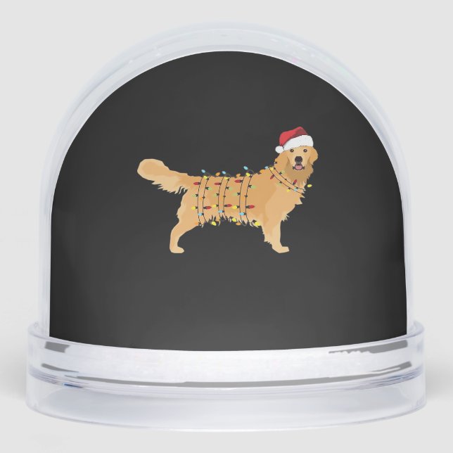 Golden Retriever Holiday Christmas Light Essential Snowglobe (Front)