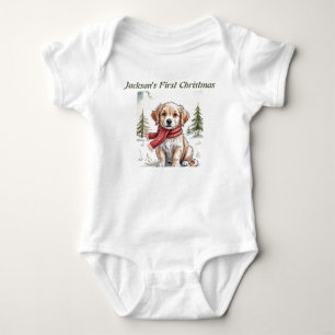 Golden Retriever Holiday Dog, Dog Lover, Baby Bodysuit