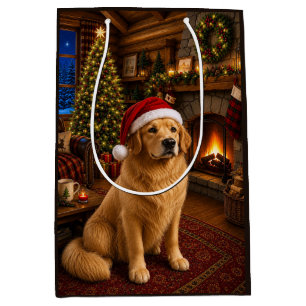 Golden Retriever Holiday  Medium Gift Bag