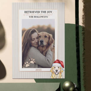 Golden Retriever Holiday Pun Photo Foil Card