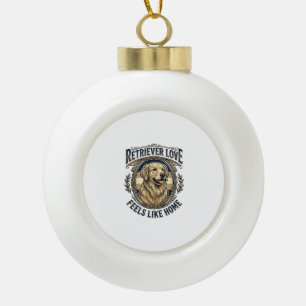 Golden Retriever Home Comfort Vintage Engraving Do Ceramic Ball Christmas Ornament